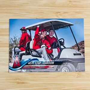 SHOHEI OHTANI 2018 Topps Update “Next Stop, Stardom” Rookie RC w/ Mike Trout